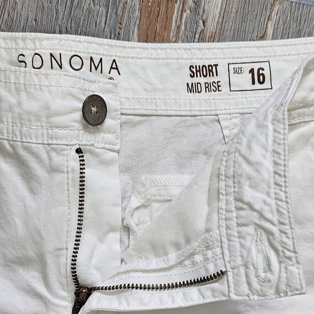 Sonoma White Shorts - 16 - Mid Rise - Picture 4 of 4
